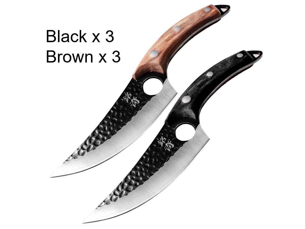 Slaughter Cutting Meat Boning Knife - Small Scimitar for Skinning and Butchering Pigs