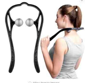 Plastic Trigger Point Massage Roller for Neck & Shoulder Relief Black