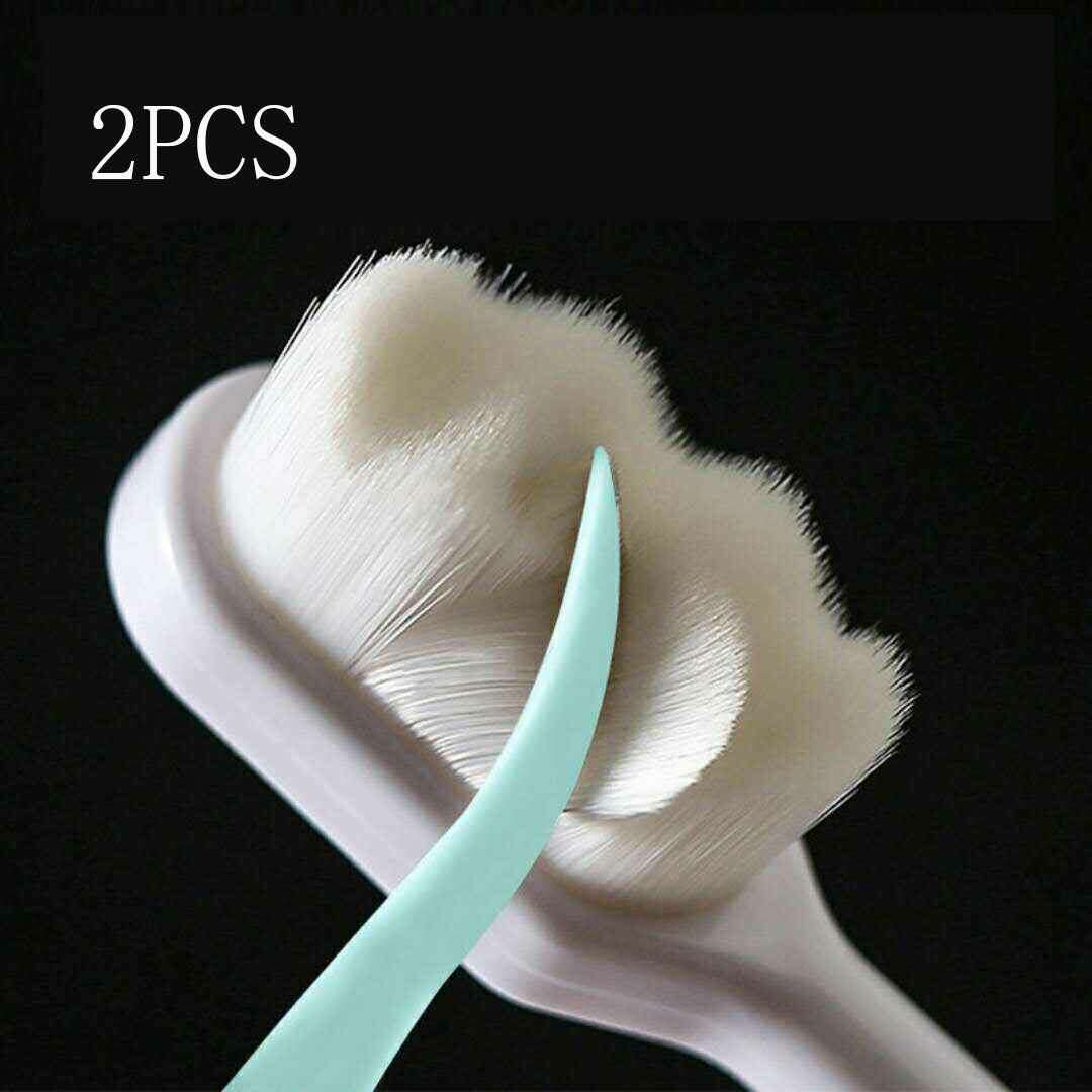 Ultra-Soft Toothbrush for Deep Cleaning and Travel Convenience 2pcs Wavy mixed