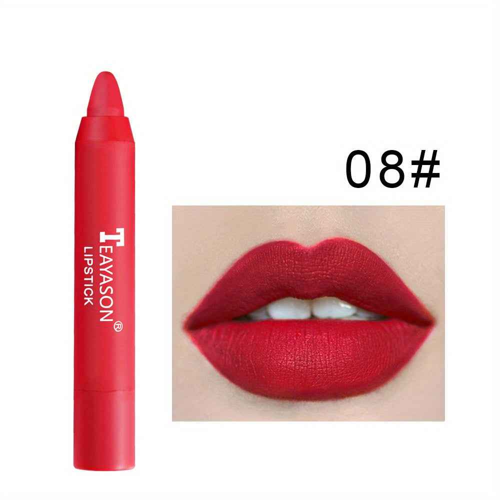 12 Colors Matte Moisturizing Lipstick Crayons - Vibrant Lipstick for Smooth, Long-Lasting, Waterproof Finish - Perfect Valentine's Day Gift for Her #08
