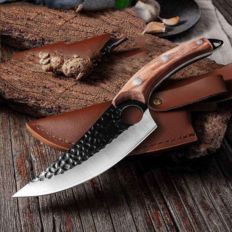 Slaughter Cutting Meat Boning Knife - Small Scimitar for Skinning and Butchering Pigs