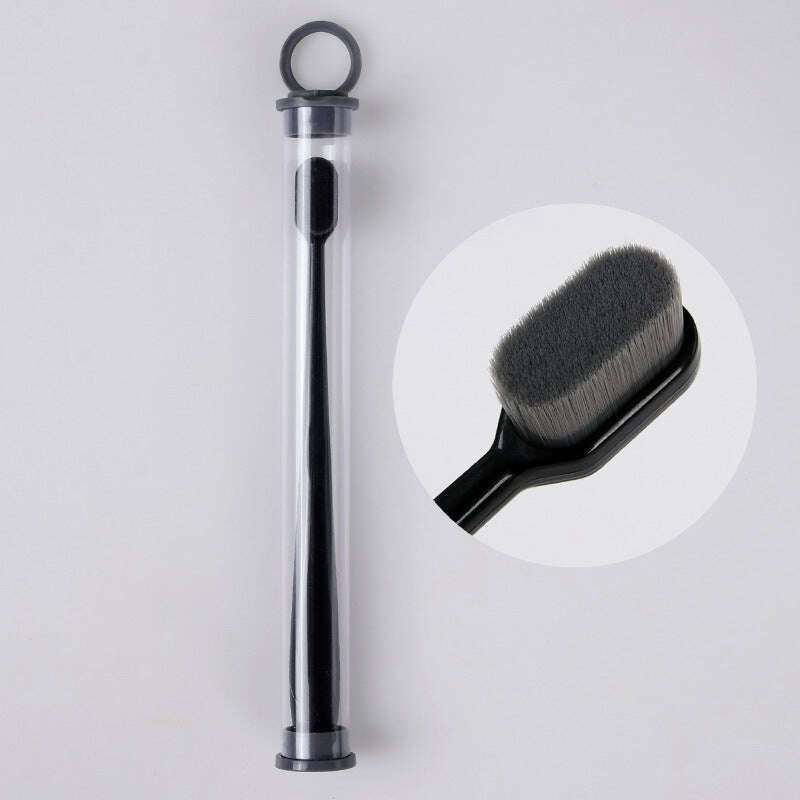 Ultra-Soft Toothbrush for Deep Cleaning and Travel Convenience Crew cut black