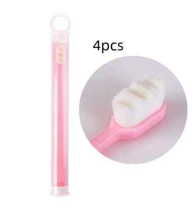 Ultra-Soft Toothbrush for Deep Cleaning and Travel Convenience 4PCSpink