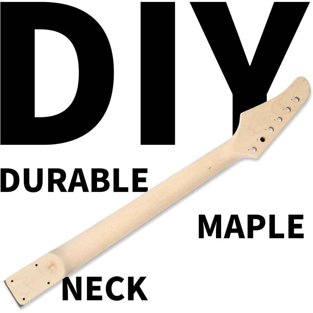 DIY Electric Guitar Kit - Mahogany Body, Ebony Fingerboard & Maple Neck, Easy Installation for Classic 6 String Guitar Build