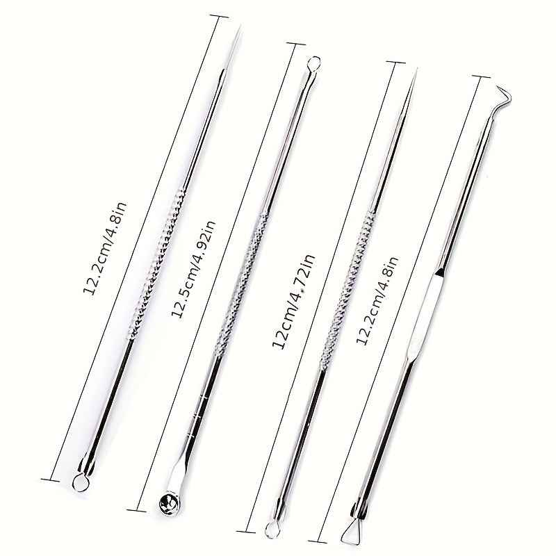 Blackhead Remover Set - 4pcs Blackhead Needle for Pimple and Blemish Removal, Light Beige Care for Women’s Beauty and Pore Cleansing