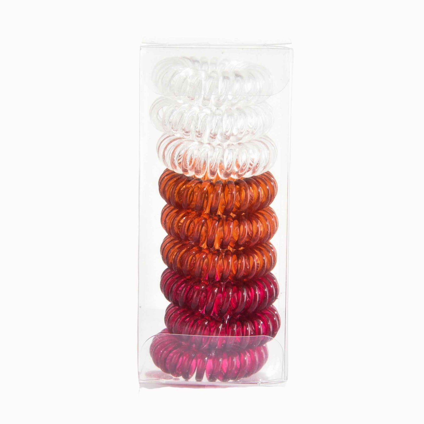 9 Pcs Spiral Hair Ties No Crease Coil Hair Ties for Women Rose Red Gradient 9PCS