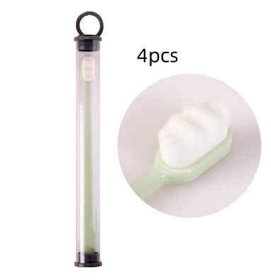 Ultra-Soft Toothbrush for Deep Cleaning and Travel Convenience 4PCSgreen