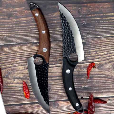 Slaughter Cutting Meat Boning Knife - Small Scimitar for Skinning and Butchering Pigs