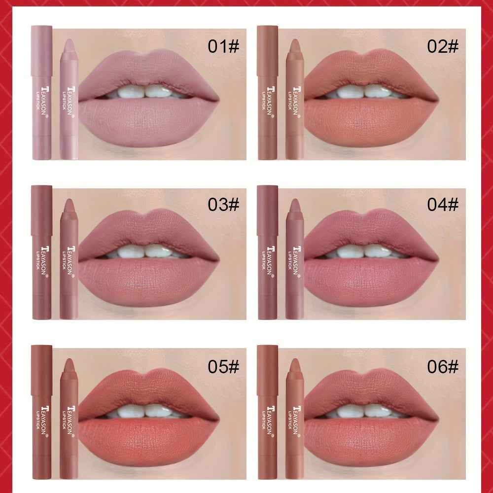 12 Colors Matte Moisturizing Lipstick Crayons - Vibrant Lipstick for Smooth, Long-Lasting, Waterproof Finish - Perfect Valentine's Day Gift for Her