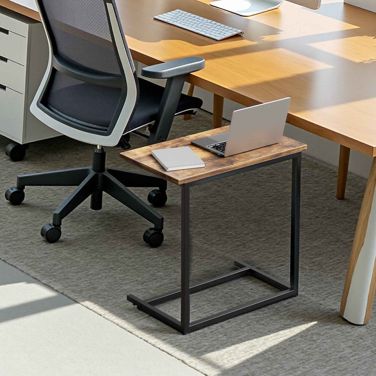 27" High Multifunctional Side Table - Sturdy Metal Frame with 50 lbs Load-Bearing Capacity for Living Room, Bedroom, Sofa, and Office
