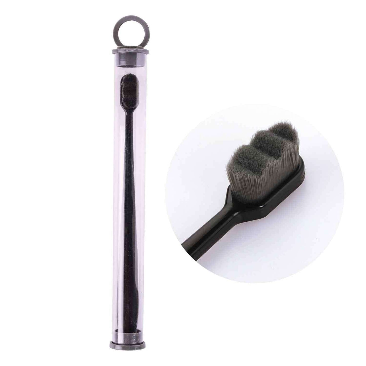 Ultra-Soft Toothbrush for Deep Cleaning and Travel Convenience Wavy black black