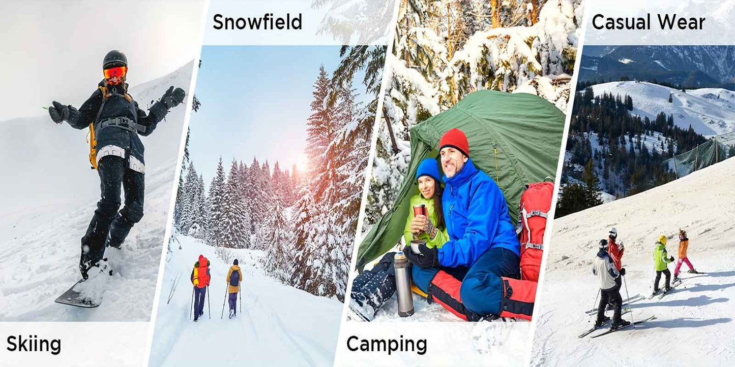 Girls' Windproof Ski Jacket - Thickened Warm Hooded Liner for Outdoor Mountaineering and Travel, Practical Multi-Pocket Design