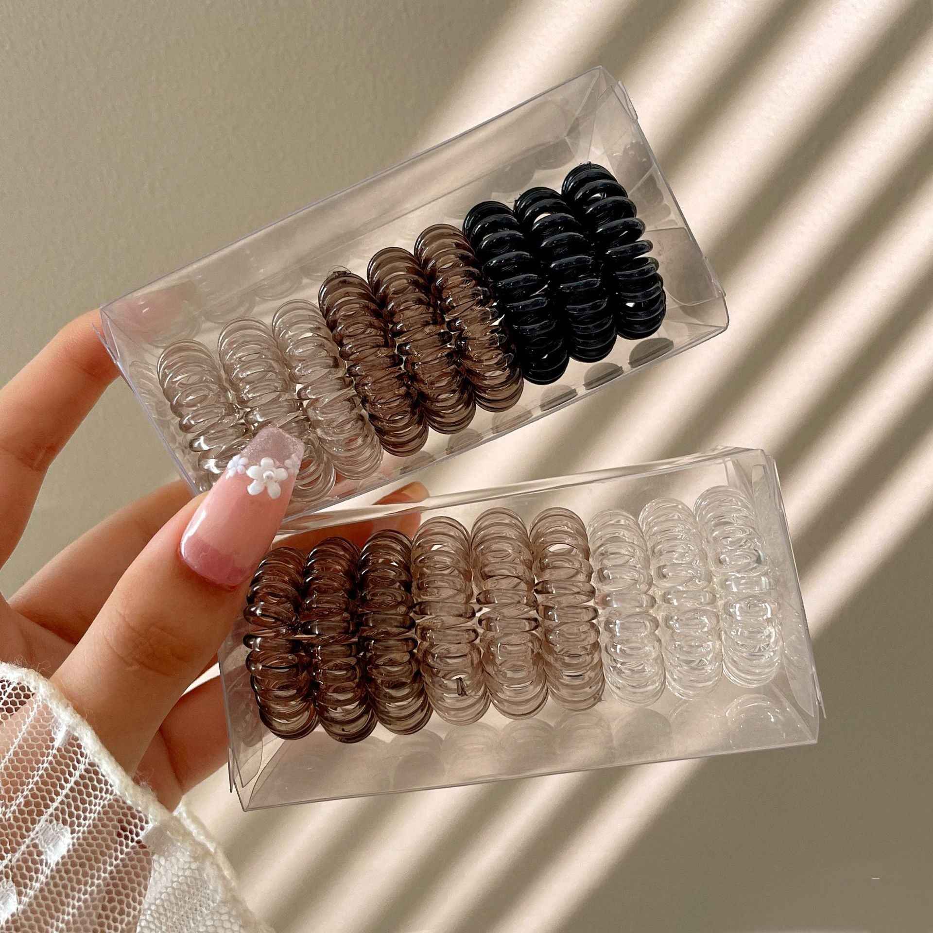 9 Pcs Spiral Hair Ties No Crease Coil Hair Ties for Women