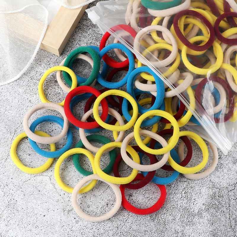 Hair Bands for Women - 50pcs Set Basic Elastic Headbands in Solid Colors for Ponytails and Hair Accessories