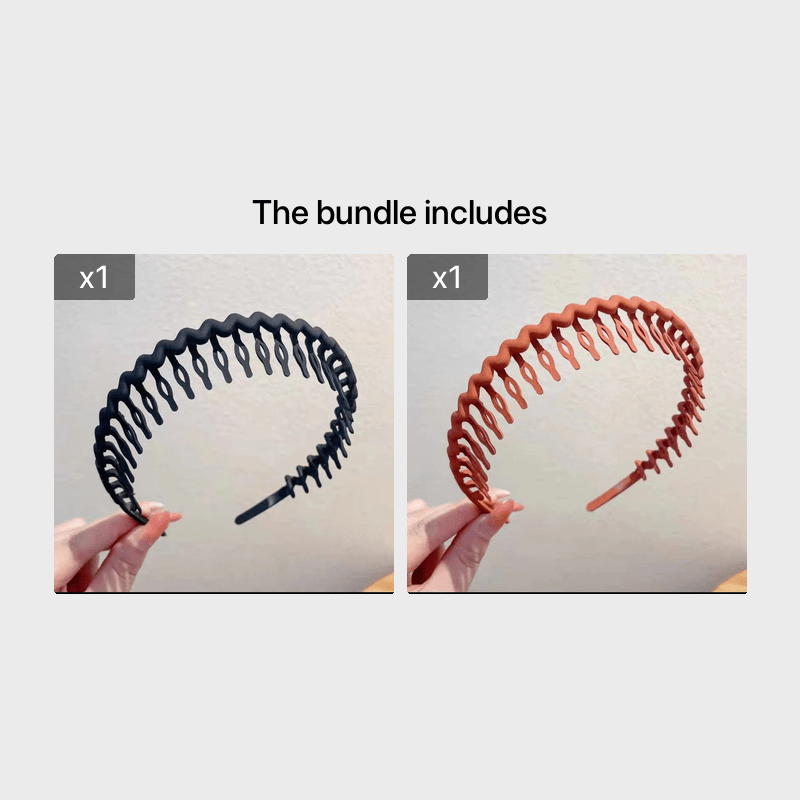 Hair Clip Frosted Color Headband Women's Non-slip Band Teeth Simple Pressure Headband Face Headband Hair Accessories Black+Tangerine