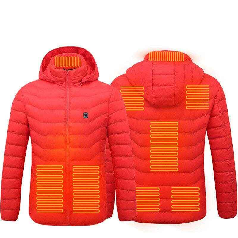 USB Heated Jacket - Thermal Cotton Coat for Men | Ultimate Warmth & Comfort Red Zone8