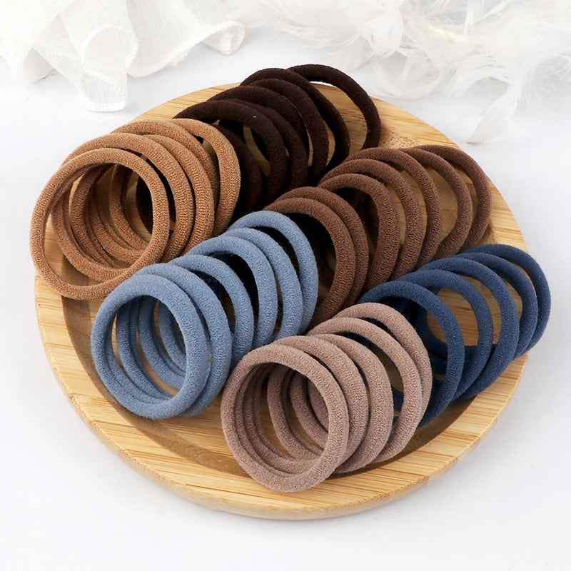 Hair Bands for Women - 50pcs Set Basic Elastic Headbands in Solid Colors for Ponytails and Hair Accessories