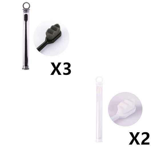 Ultra-Soft Toothbrush for Deep Cleaning and Travel Convenience 5pcs Wavy Set3