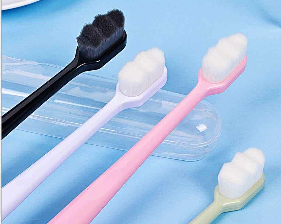 Ultra-Soft Toothbrush for Deep Cleaning and Travel Convenience 4pcs Wavy Mixed