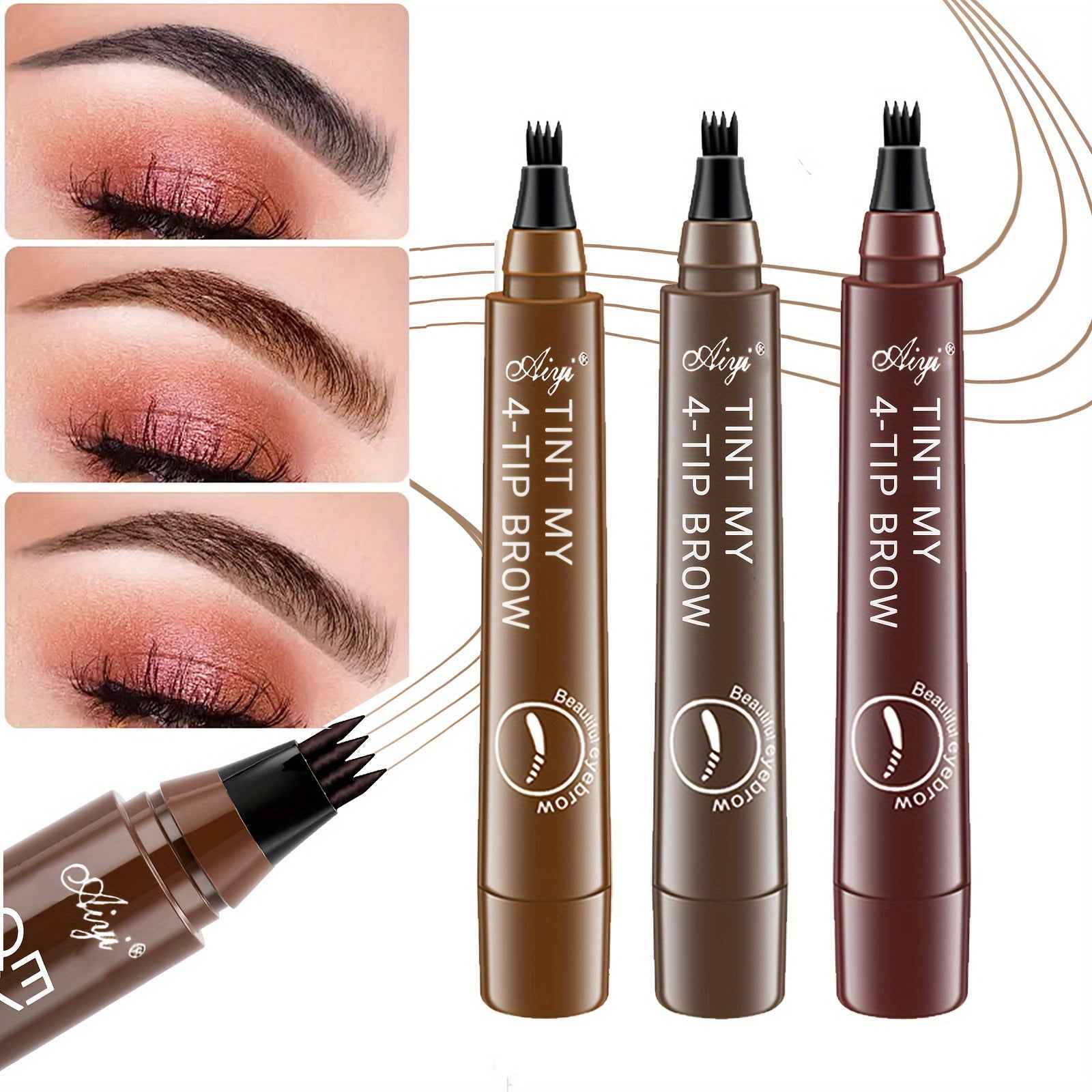 Long-Lasting Waterproof Eyebrow Pencil for Natural Feathering – One Stroke Application, Smudge-Proof & Perfect Gift for Women of All Light Beige Types
