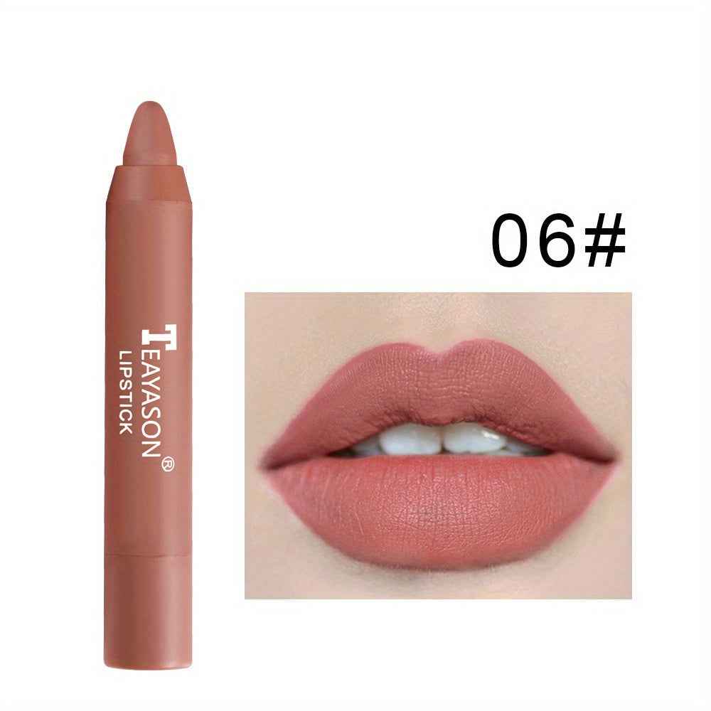 12 Colors Matte Moisturizing Lipstick Crayons - Vibrant Lipstick for Smooth, Long-Lasting, Waterproof Finish - Perfect Valentine's Day Gift for Her #06