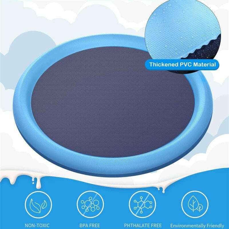 Non-Slip Splash Pad for Kids and Dogs - Summer Outdoor Water Play Mat and Fountain