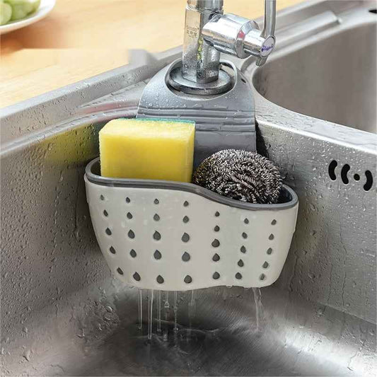 Multifunctional Sink Sponge Rack with Adjustable Strap - Convenient Hanging Bag for Organizing and Draining Sponges - Ideal for Kitchen and Bathroom Supplies