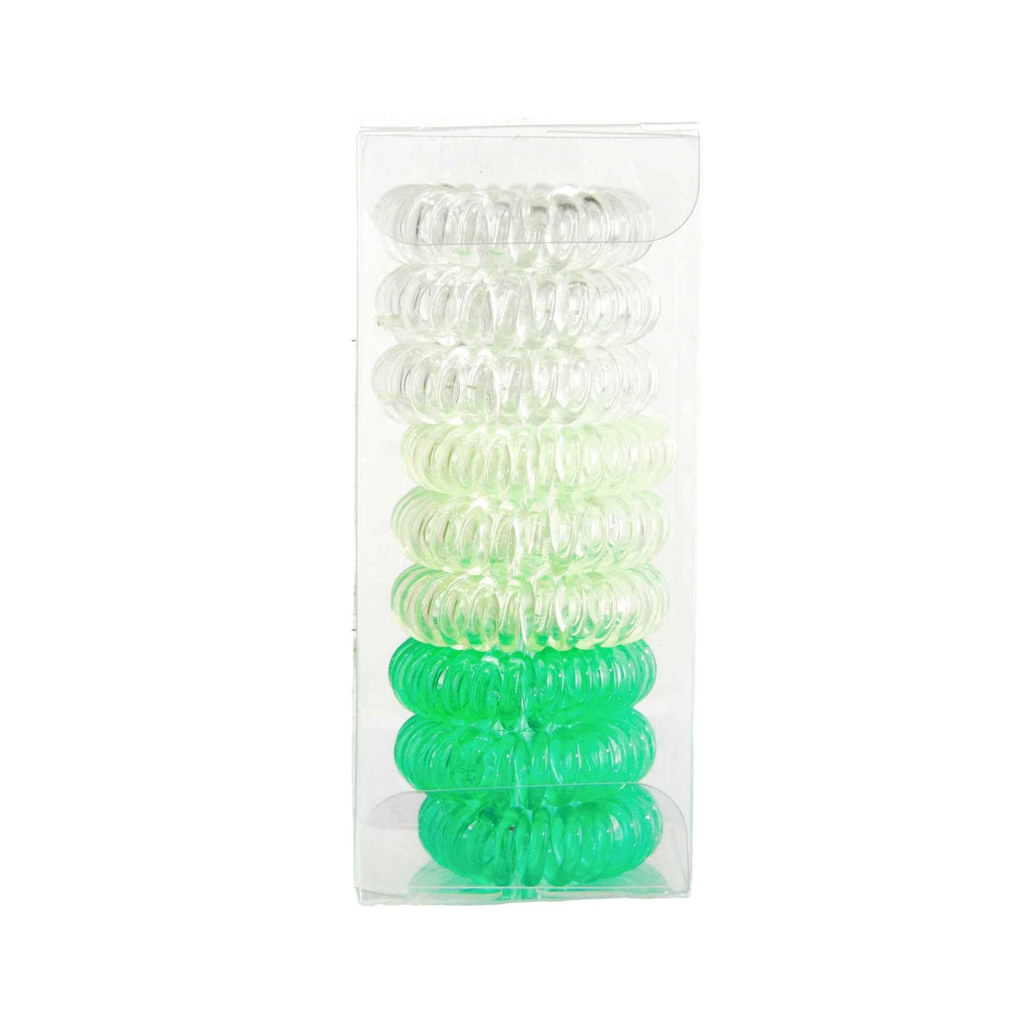 9 Pcs Spiral Hair Ties No Crease Coil Hair Ties for Women Green Gradient 9PCS