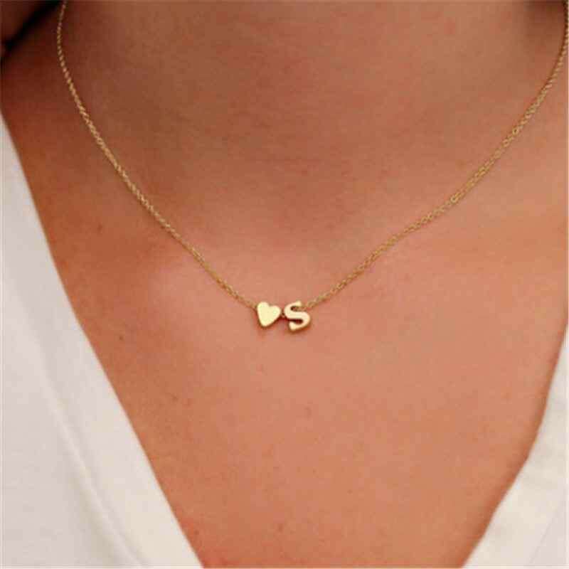 Peach Heart Shaped Necklace - Clavicle Chain Jewelry Golden Chain