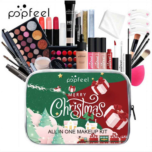 Makeup Gift Box Set - Complete Cosmetics Bundle with Eyeshadow, Concealer, Foundation, Lip Stain, and Tools for Travel and Special Occasions