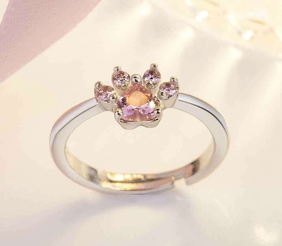 New Cat Bear Paw Ring Jewelry Set for Women - Unique Cat Bear Paw Ring