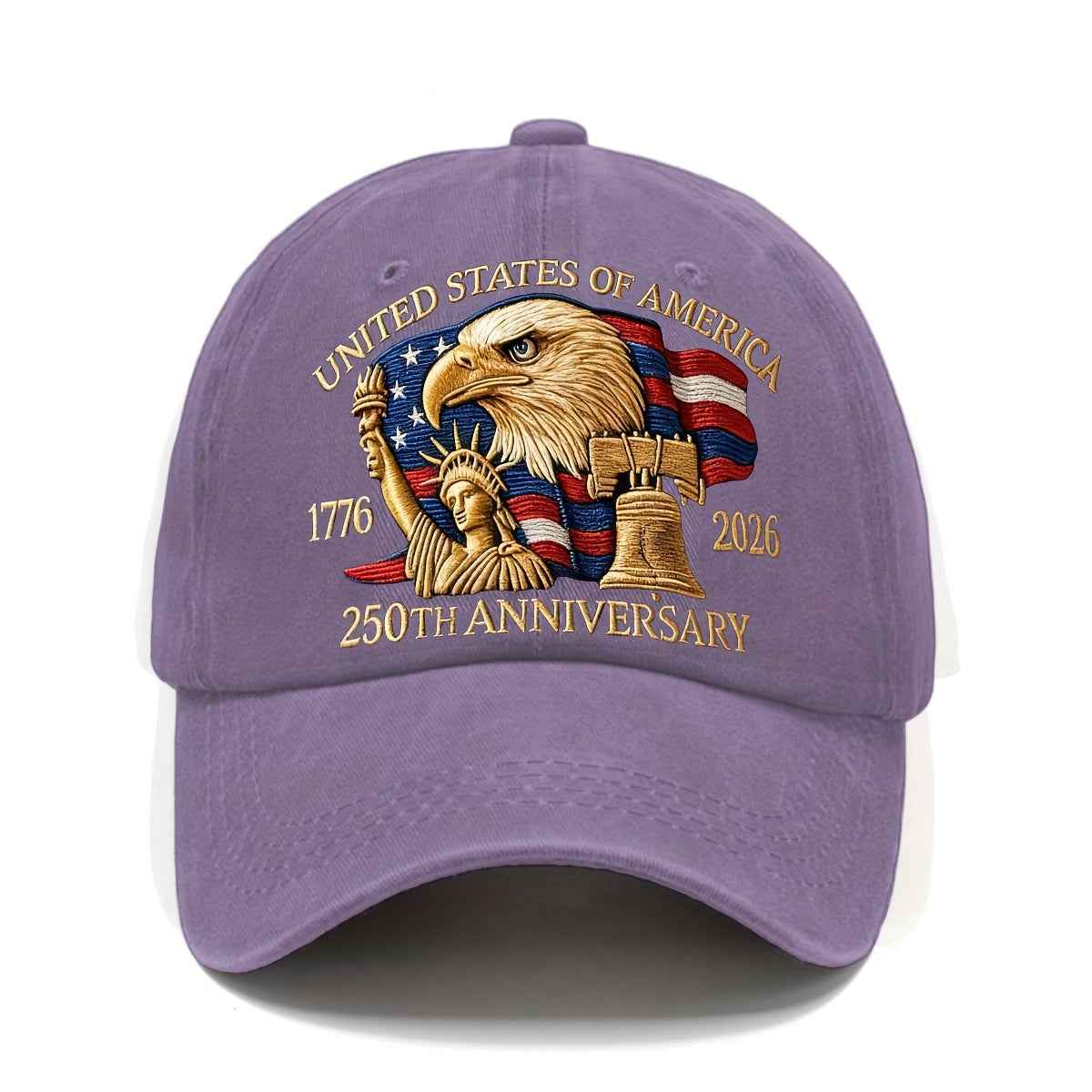 250th Anniversary American Patriotic Cap - Adjustable Unisex Hat with Eagle & 50 Stars/13 Stripes Design, 1776-2026 Inscription, Available in 9 Colors - Perfect Gift for History Enthusiasts and 4th of July Celebrations