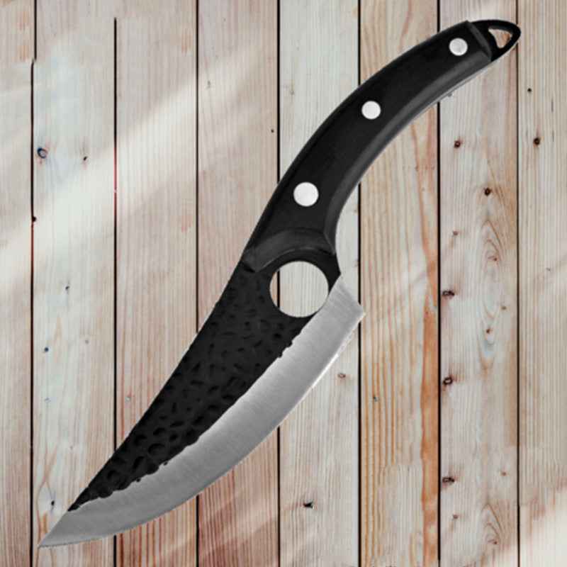 Slaughter Cutting Meat Boning Knife - Small Scimitar for Skinning and Butchering Pigs
