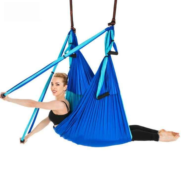 Anti Gravity Yoga Hammock for Comfortable Aerial Fitness and Relaxation Double blue