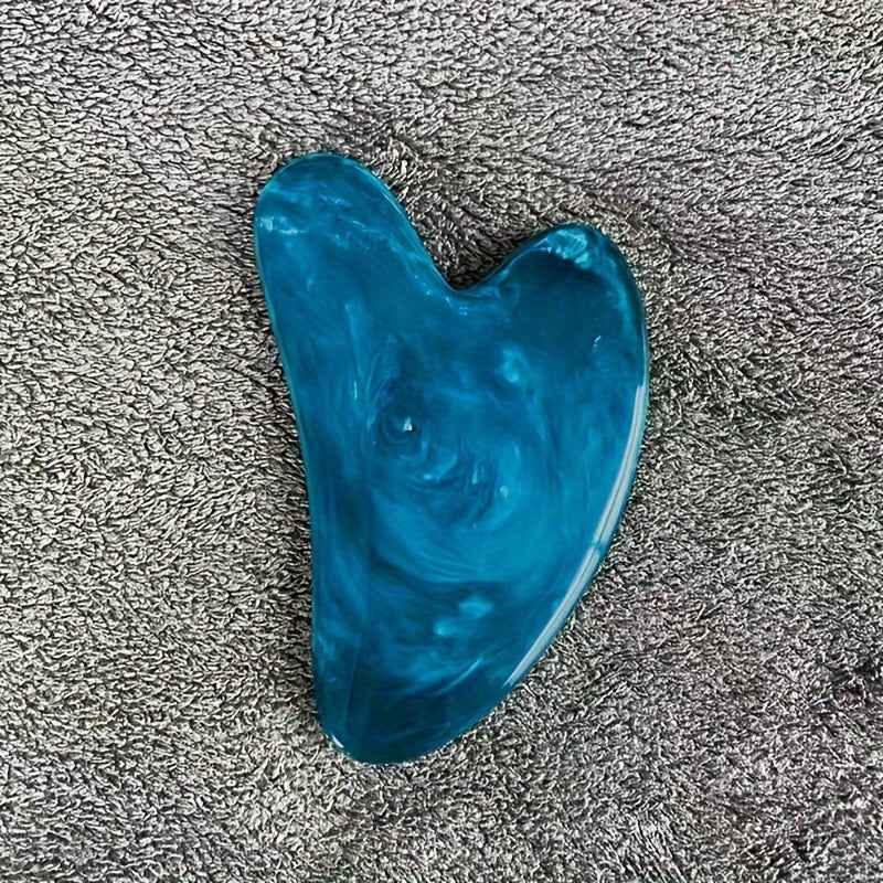 Heart-Shaped Massage Tool - Pastel pink Facial & Body Scraping board for Light Beige Care, Muscle Toning, Hair Removal - Durable & Easy-Clean Surface - Salon or Home Spa Use - Beauty Device, Massager for Body, Soothing Aesthe Blue