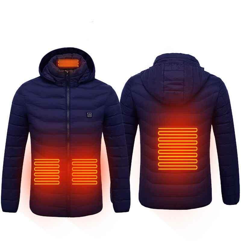 USB Heated Jacket - Thermal Cotton Coat for Men | Ultimate Warmth & Comfort Blue Zone4