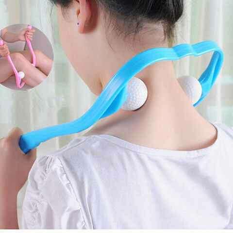 Plastic Trigger Point Massage Roller for Neck & Shoulder Relief Blue1