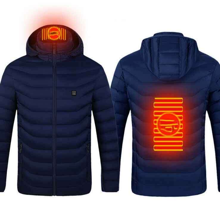 USB Heated Jacket - Thermal Cotton Coat for Men | Ultimate Warmth & Comfort Blue Zone2