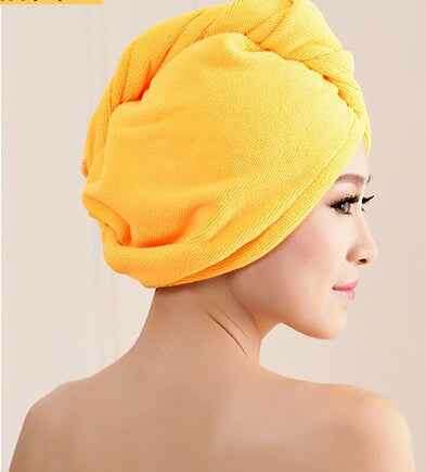 Women's Hair Dryer Cap - Absorbent Hair Towel for Fast Drying Orange
