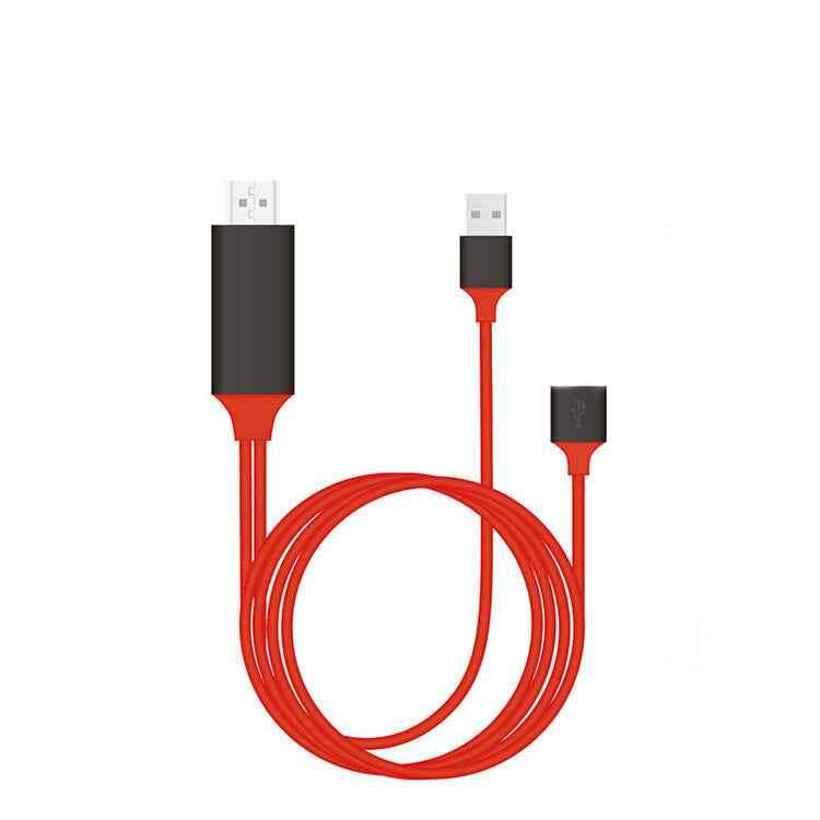 3-in-1 Type-C to HDMI Projection Cable for Mobile Devices Red Android 2M