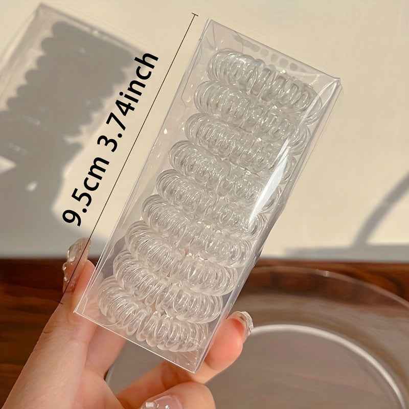 9 Pcs Spiral Hair Ties No Crease Coil Hair Ties for Women