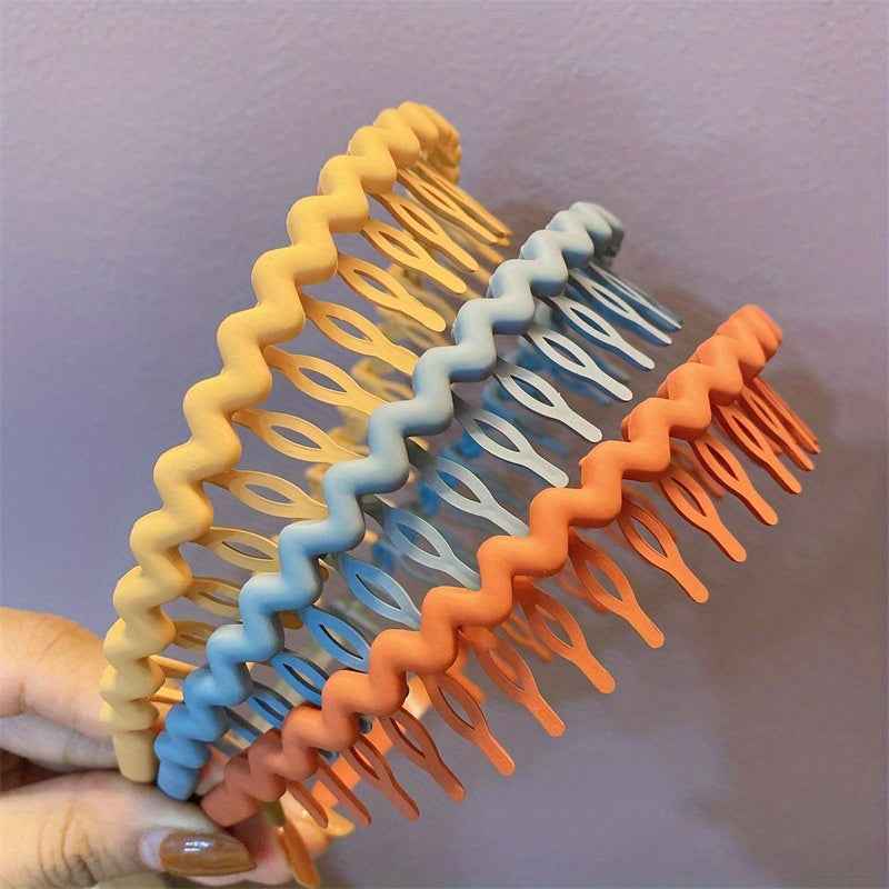 Hair Clip Frosted Color Headband Women's Non-slip Band Teeth Simple Pressure Headband Face Headband Hair Accessories