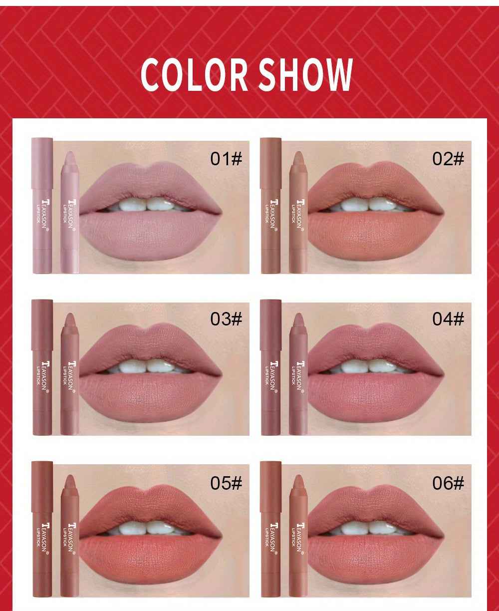 12 Colors Matte Moisturizing Lipstick Crayons - Vibrant Lipstick for Smooth, Long-Lasting, Waterproof Finish - Perfect Valentine's Day Gift for Her