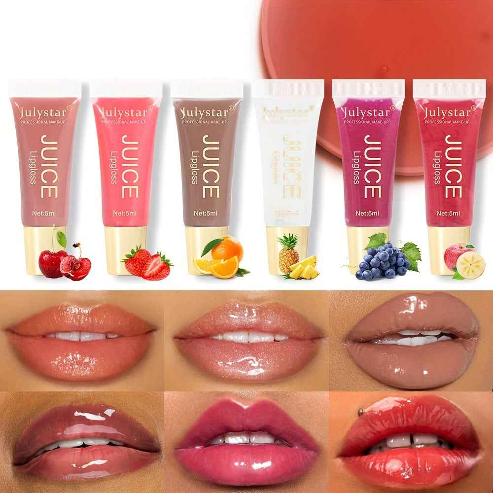 [Natural Lip Oil] Long-lasting Moisturizing Mirror Lip Oil | Beauty Natural Fruit Flavor Pouty Lip Moisturizing Water Gloss Lipstick