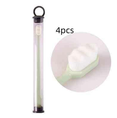 Ultra-Soft Toothbrush for Deep Cleaning and Travel Convenience 4pcs Wavy green