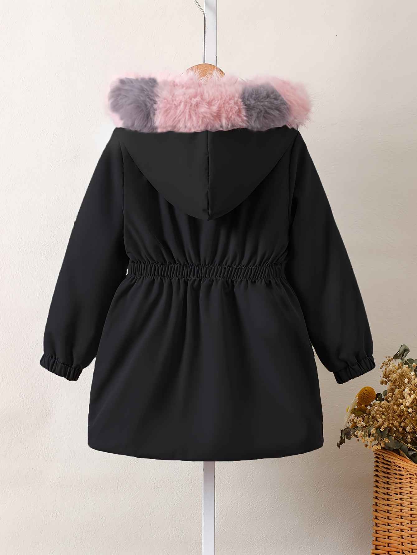 Winter Hooded Jacket for Girls - Warm Long Sleeve Zip-Up Coat with Pockets | A-Line Silhouette for School, Playdates & Outdoor Activities