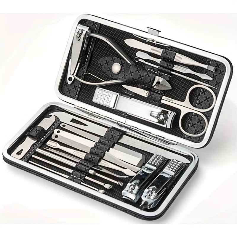 Professional Manicure And Pedicure Set, Nail Clipper Nail Cutter Nail Files Ear Spoon, Beauty Tools Grooming Set with Portable Case, for Nail Care, for Household And Travel