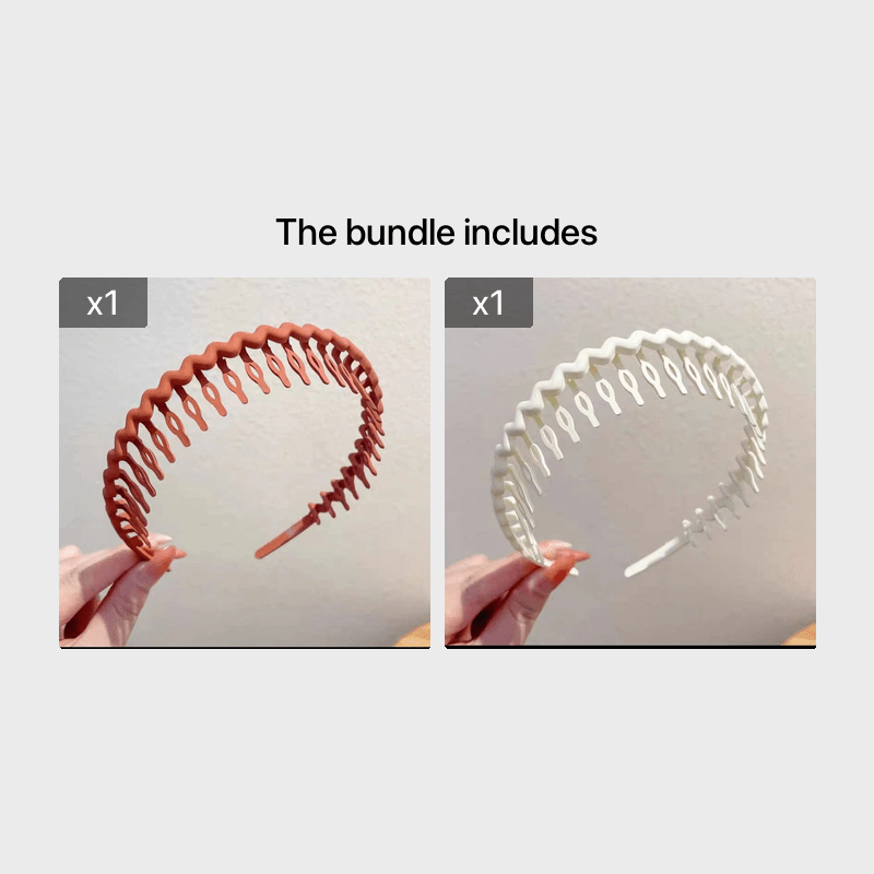 Hair Clip Frosted Color Headband Women's Non-slip Band Teeth Simple Pressure Headband Face Headband Hair Accessories Tangerine+Beige