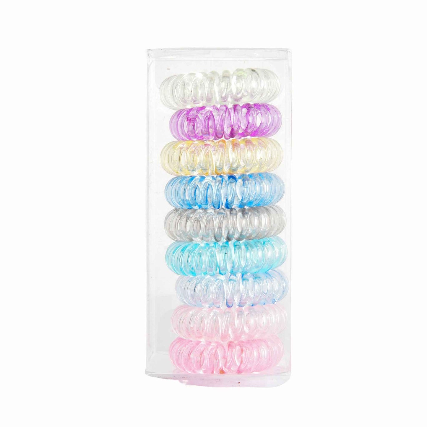 9 Pcs Spiral Hair Ties No Crease Coil Hair Ties for Women Nine Colors Mixed 9PCS