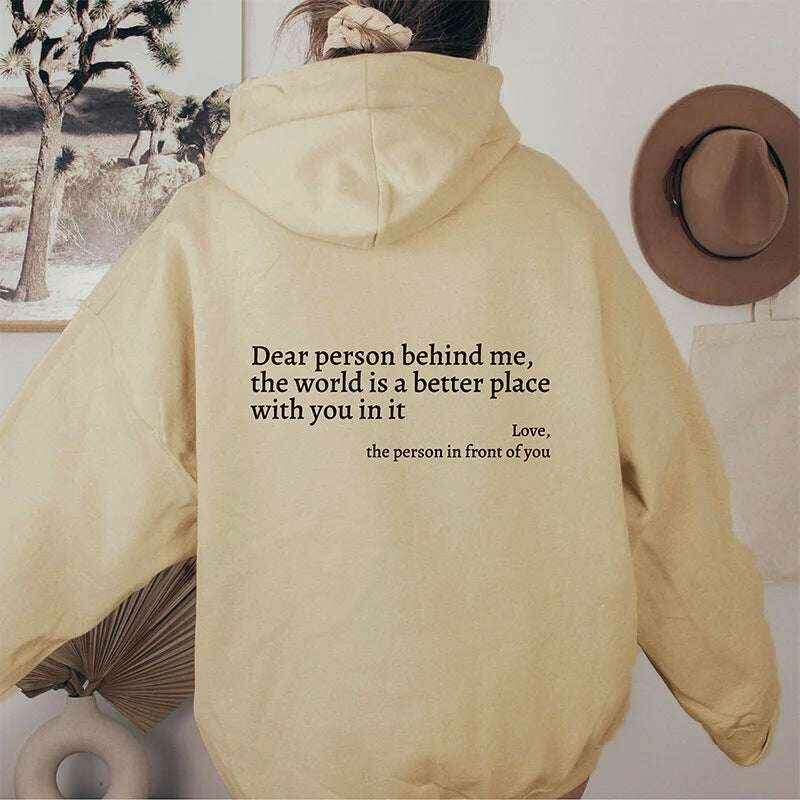 The World Is Better With You Unisex Printed Hoodie - Plush Kangaroo Pocket